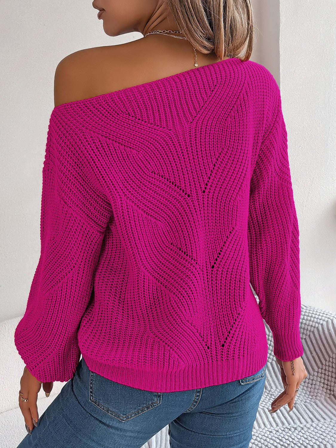 Openwork Long Sleeve Sweater