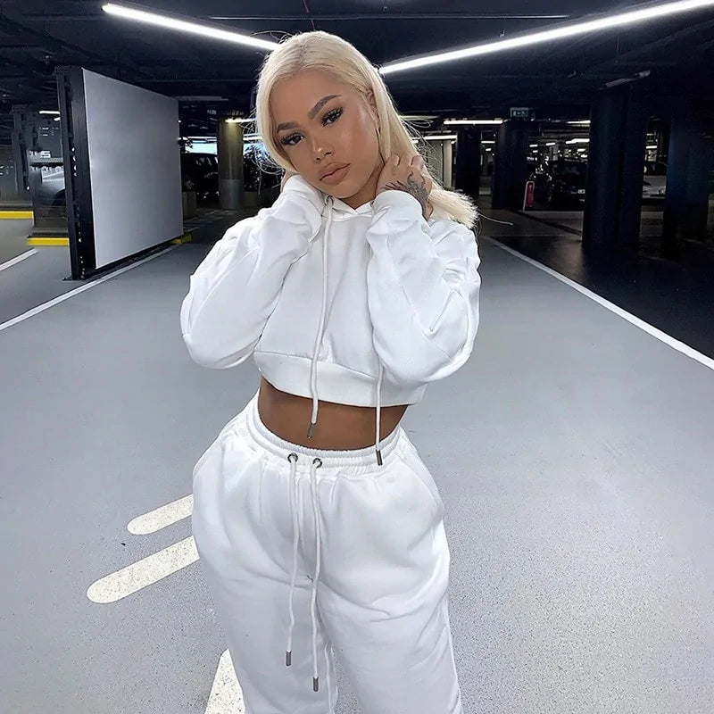 2 Piece Set Sweatsuits Women's Sweatshirt and Sweatpants