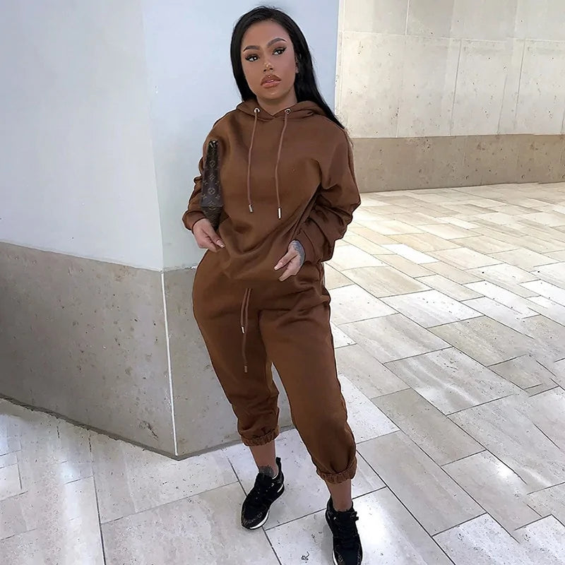 2 Piece Set Sweatsuits Women's Sweatshirt and Sweatpants